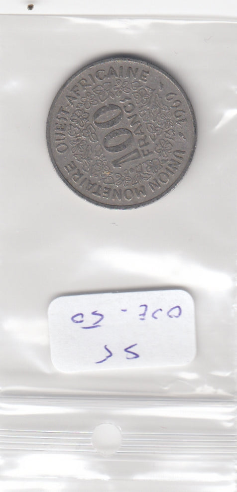 S5-OVE-0050 West african States 100 franc 1969  VF KM4