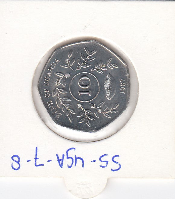 S5-UGA-0007-08 Uganda 10 shillings 1987  UNC KM# 30