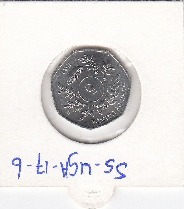 S5-UGA-0017-06 Uganda 5 shillings 1987  UNC KM# 29