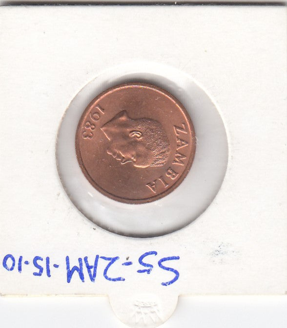 S5-ZAM-0015-10 Zambia 2 ngwee 1983  MS63 KM# 10a