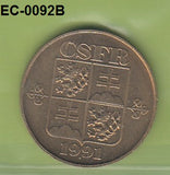 S6-HEC-0092 CZECHOSLOVAKIA 1 KORUNA 1991  UNC KM151