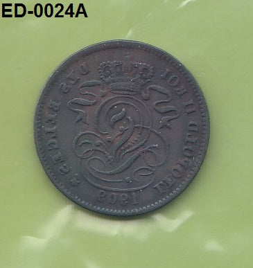 S6-HED-0024 Belgie 2 CENTIMES 1909  VF