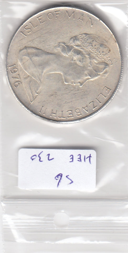 S6-HEE-0330 Isle of Man 1/2 crowm  1976 VALS    NAMAAK!!!