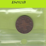 S6-HES-0521 ZWITSERLAND 1 RAPPEN 1963  VF KM46