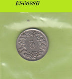 S6-HES-0698 ZWITSERLAND 5 RAPPEN 1955  VF KM26