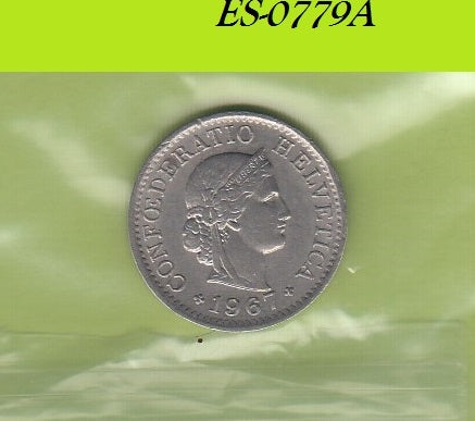 S6-HES-0779 ZWITSERLAND 5 RAPPEN 1967  VF KM26