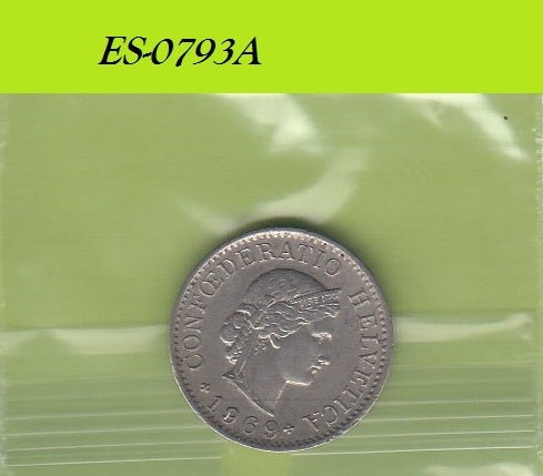 S6-HES-0793 ZWITSERLAND 5 RAPPEN 1969  VF KM26