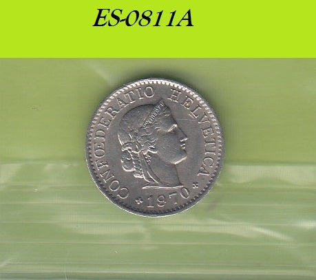 S6-HES-0811 ZWITSERLAND 5 RAPPEN 1970  XF KM26