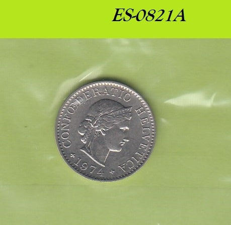 S6-HES-0821 ZWITSERLAND 5 RAPPEN 1974  XF KM26
