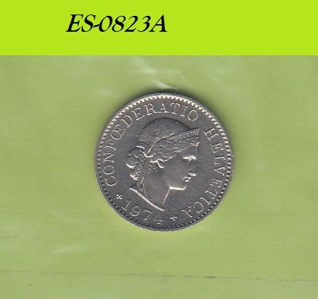 S6-HES-0823 ZWITSERLAND 5 RAPPEN 1974  XF KM26