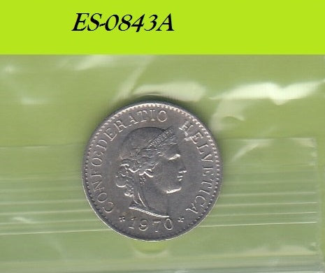 S6-HES-0843 ZWITSERLAND 5 RAPPEN 1970  XF KM26