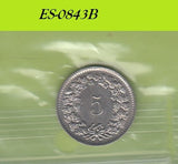 S6-HES-0843 ZWITSERLAND 5 RAPPEN 1970  XF KM26