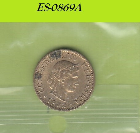S6-HES-0869 ZWITSERLAND 5 RAPPEN 1982  VF KM26c