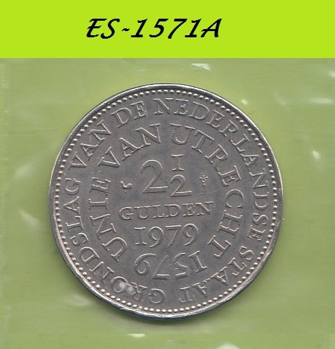 S6-HES-1571 NETHERLANDS 2-1/2 GULDEN 1979  UNC KM197 UNIE VAN UTRECHT