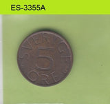S6-HES-3355 SWEDEN 5 ORE 1977  VF KM849