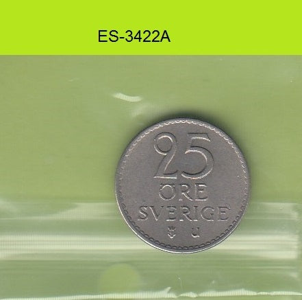 S6-HES-3422 SWEDEN 25 ORE 1963  VF