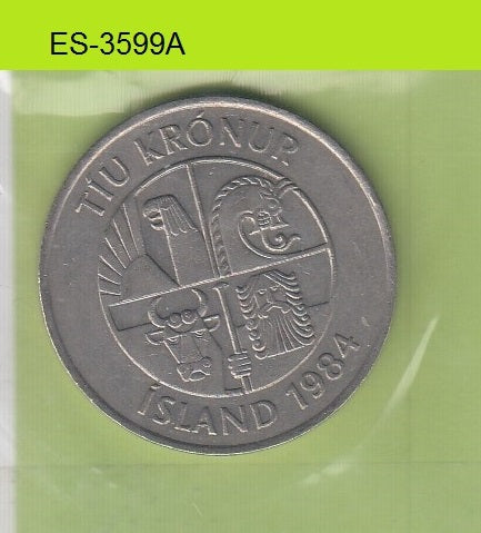 S6-HES-3599 ICELAND 10 KRONUR 1984  VF KM29.1