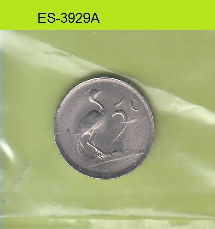 S6-HES-3929 SOUTH AFRICA 5 CENTS 1975  VF KM84