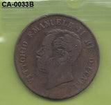 S8-CAA-0033 Italy 5 CENTESIMI 1862 KM3.3 FI/VF KM3.3