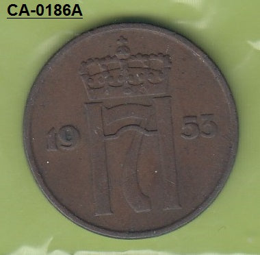 S8-CAA-0186 Noorwegen 5 ORE 1953 KM400 VF KM400