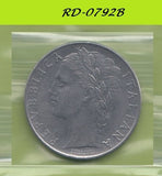 S8-RED-0792 Italy 100 LIRE 1957  VF KM96.1