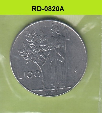 S8-RED-0820 Italië 100 LIRE 1977 ZF/PR KM96.1