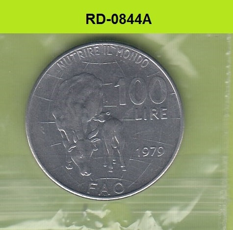 S8-RED-0844 Italië 100 LIRE 1979 XF KM106 FAO