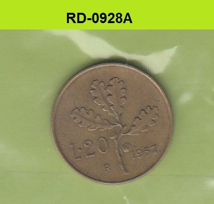 S8-RED-0928 Italië 20 LIRE 1957 ZFr KM97.1