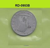 S8-RED-0953 Italy 5 LIRE 1953  VF KM92