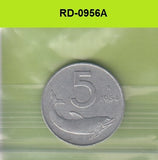 S8-RED-0956 Italy 5 LIRE 1954  VF KM92