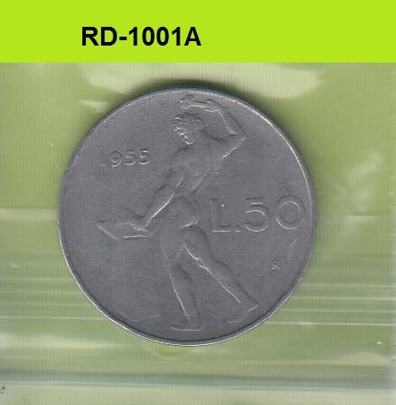 S8-RED-1001 Italië 50 LIRE 1955 ZG KM95.1