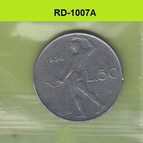 S8-RED-1007 Italië 50 LIRE 1956 ZF KM95.1