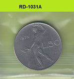 S8-RED-1031 Italy 50 LIRE 1973  VF KM95.1