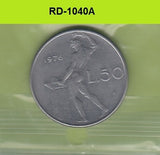 S8-RED-1040 Italy 50 LIRE 1976  VF KM95.1