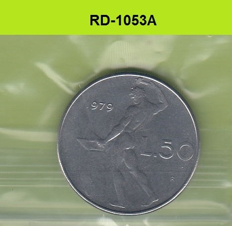 S8-RED-1053 Italy 50 LIRE 1979  VF KM95.1