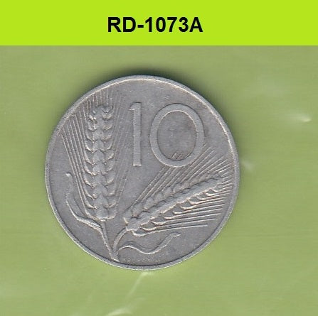 S8-RED-1073 Italy 10 LIRE 1952  VF KM93