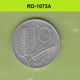 S8-RED-1073 Italy 10 LIRE 1952  VF KM93