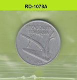 S8-RED-1078 Italy 10 LIRE 1953  VF KM93