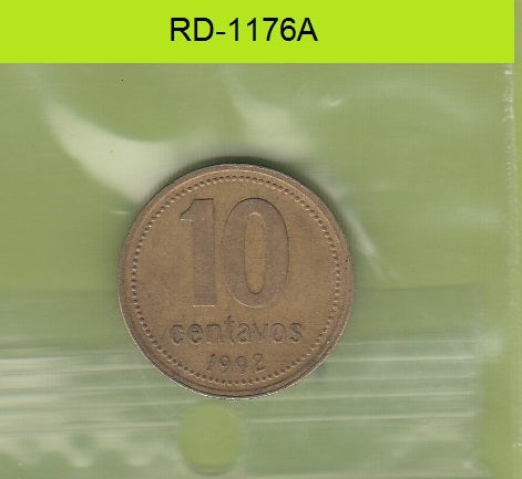 S8-RED-1176 Argentina 10 CENTAVOS 1992  VF KM107