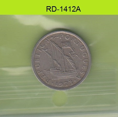 S8-RED-1412 Portugal 2 1/2 ESCUDO 1973 ZF KM590