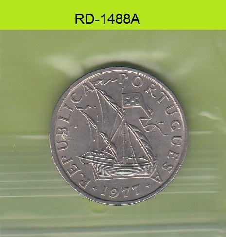 S8-RED-1488 Portugal 5 ESCUDO 1977  XF KM591