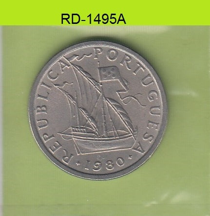 S8-RED-1495 Portugal 5 ESCUDO 1980  XF KM591