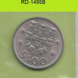 S8-RED-1495 Portugal 5 ESCUDO 1980  XF KM591