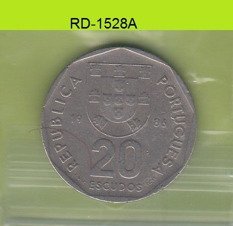 S8-RED-1528 Portugal 20 ESCUDOS 1986 VF KM634.1