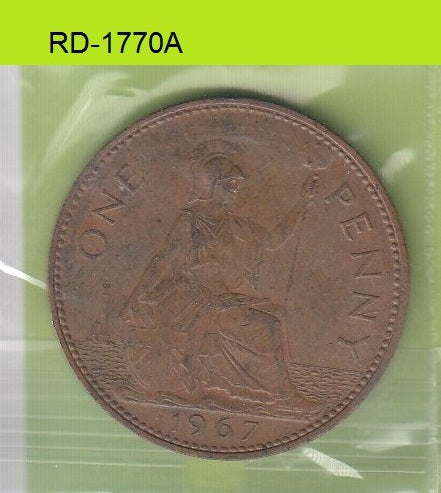 S8-RED-1770 Verenigd Koninkrijk 1 PENNY 1967  VF