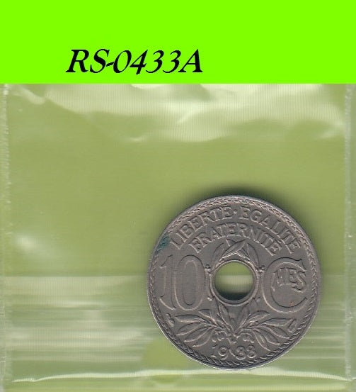 S8-RES-0433 Frankrijk 10 CENTIMES 1938   XF/UNC KM866.A