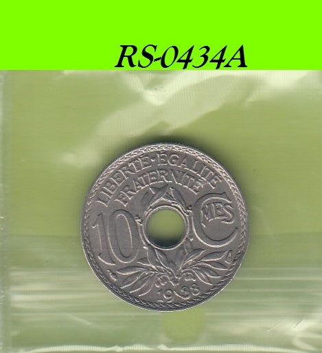 S8-RES-0434 Frankrijk 10 CENTIMES 1938   UNC KM866.A