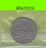 S8-RES-0707 Frankrijk 1 FRANC 1961  ZF KM925.1