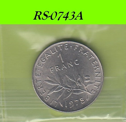 S8-RES-0743 Frankrijk 1 FRANC 1975  VF KM925.1