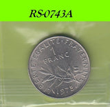 S8-RES-0743 Frankrijk 1 FRANC 1975  VF KM925.1